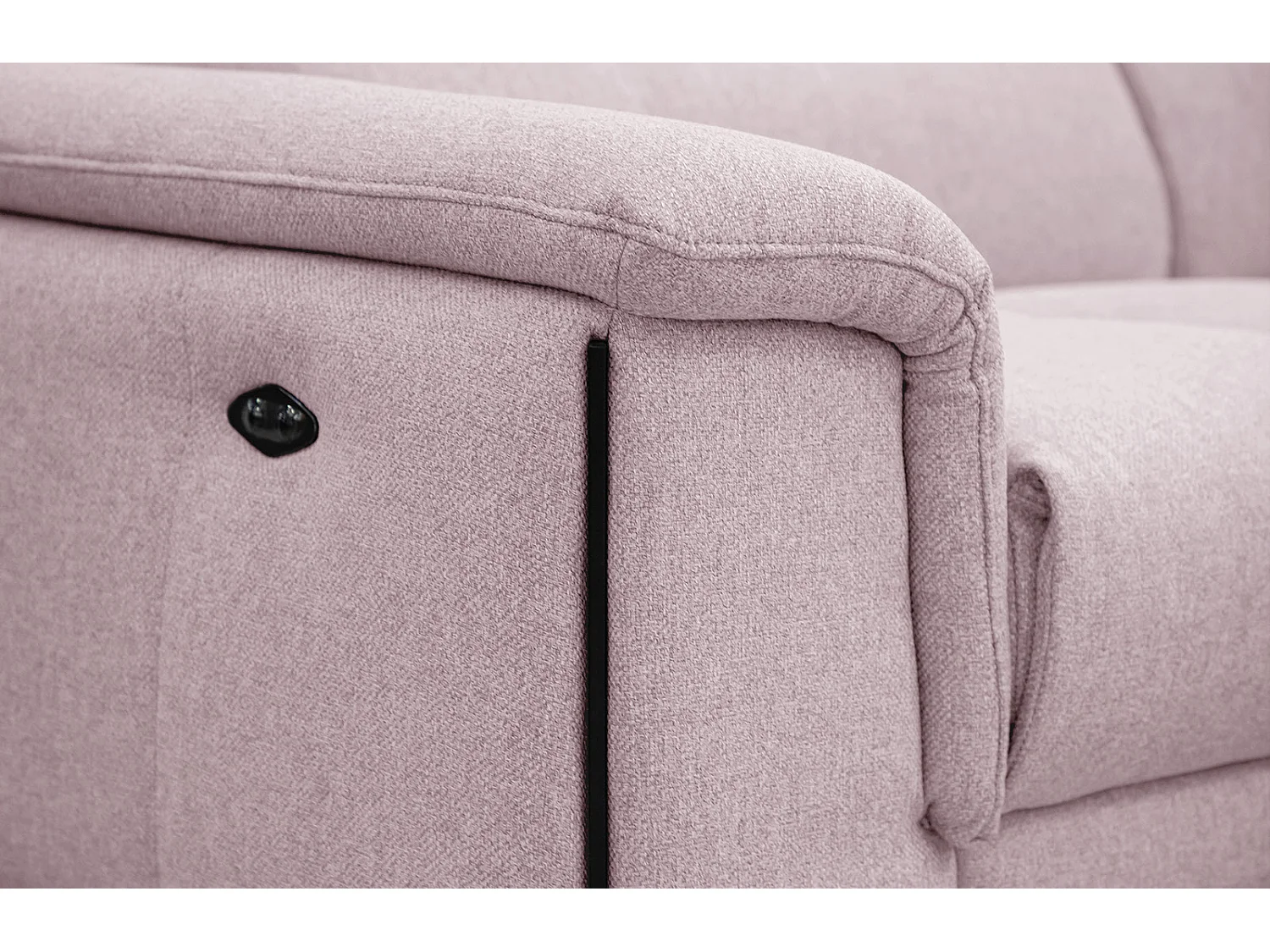 MATERA Sofa 3-Sitzer mit 2 Relaxfunktionen und verstellbare Kopfstützen, rosé