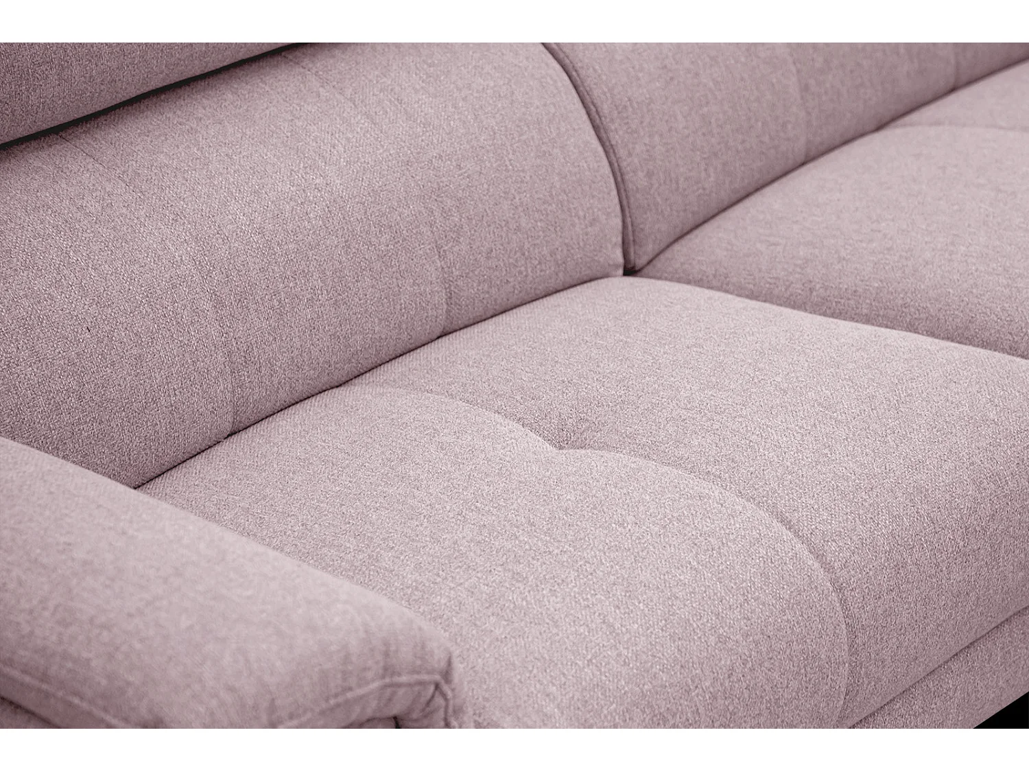 Canapé droit 3 places avec 2 relax électriques tissu rose - Matera