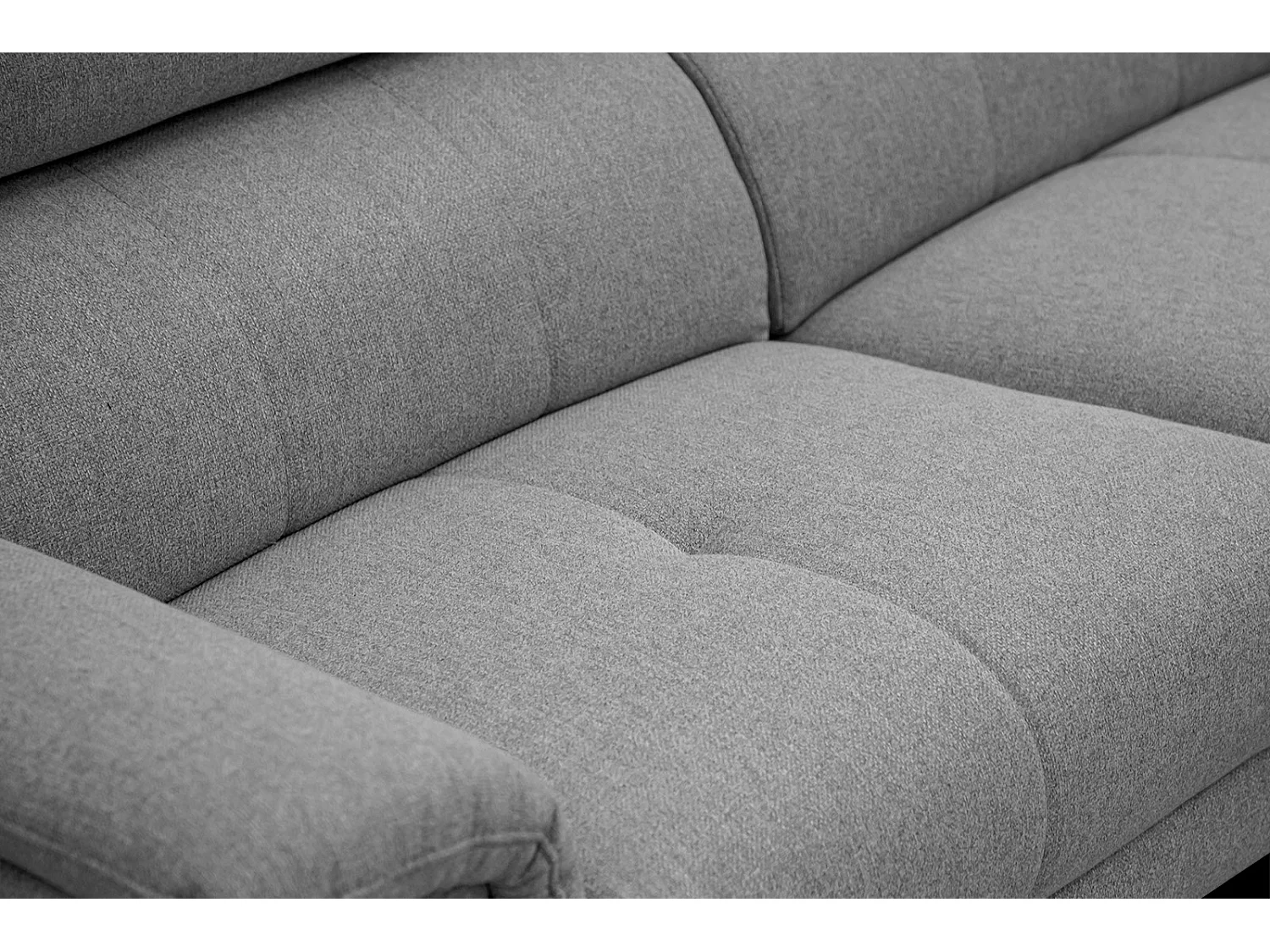 MATERA Sofa 3-Sitzer mit 2 Relaxfunktionen und verstellbare Kopfstützen, grau