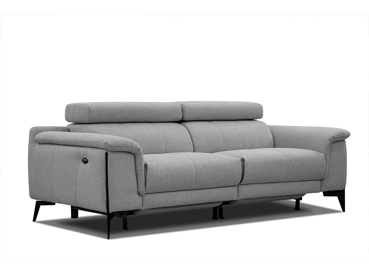 MATERA Sofa 3-Sitzer mit 2 Relaxfunktionen und verstellbare Kopfstützen, grau