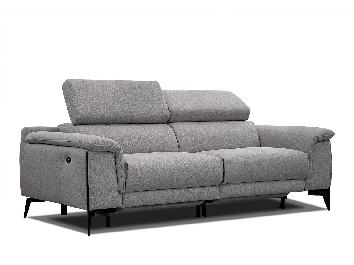 MATERA Sofa 3-Sitzer mit 2 Relaxfunktionen und verstellbare Kopfstützen, grau