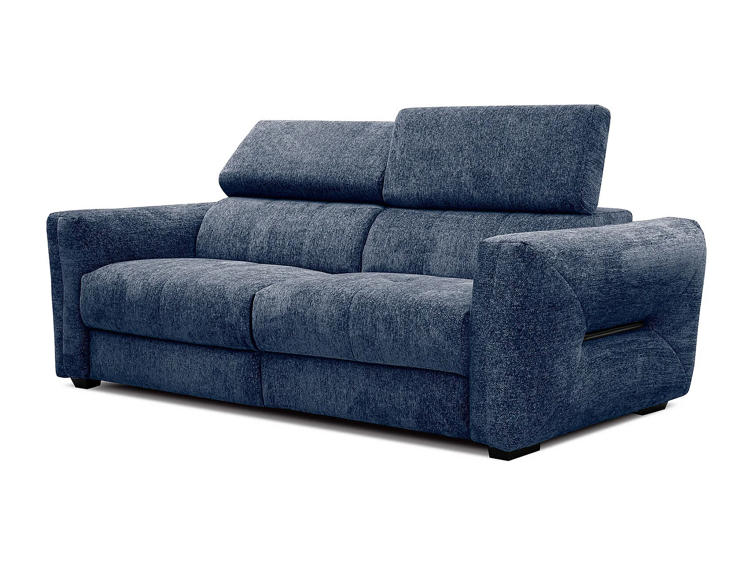 CALVERA Sofa 3-Sitzer mit 1 Relaxfunktion und verstellbare Kopfstützen, dunkelblau