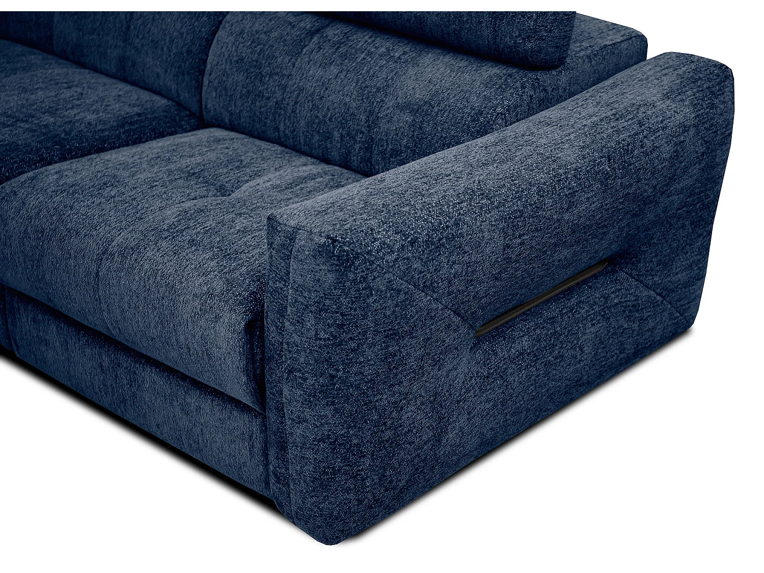 CALVERA Sofa 3-Sitzer mit 1 Relaxfunktion und verstellbare Kopfstützen, dunkelblau