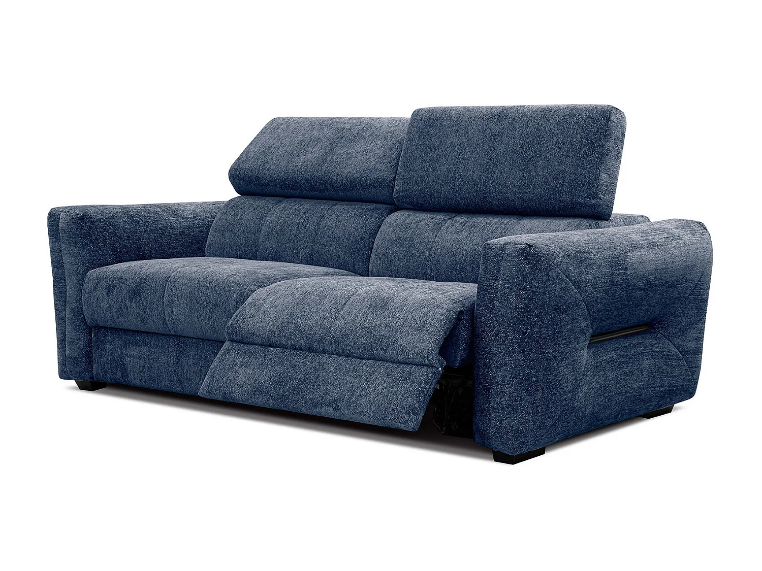 CALVERA Sofa 3-Sitzer mit 1 Relaxfunktion und verstellbare Kopfstützen, dunkelblau