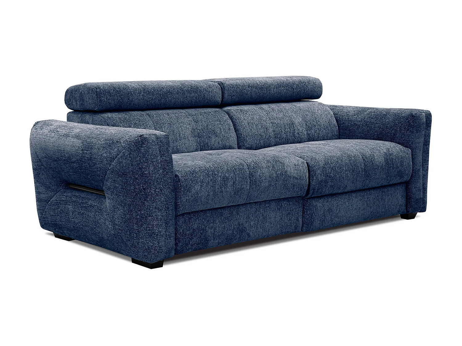CALVERA Sofa 3-Sitzer mit 1 Relaxfunktion und verstellbare Kopfstützen, dunkelblau