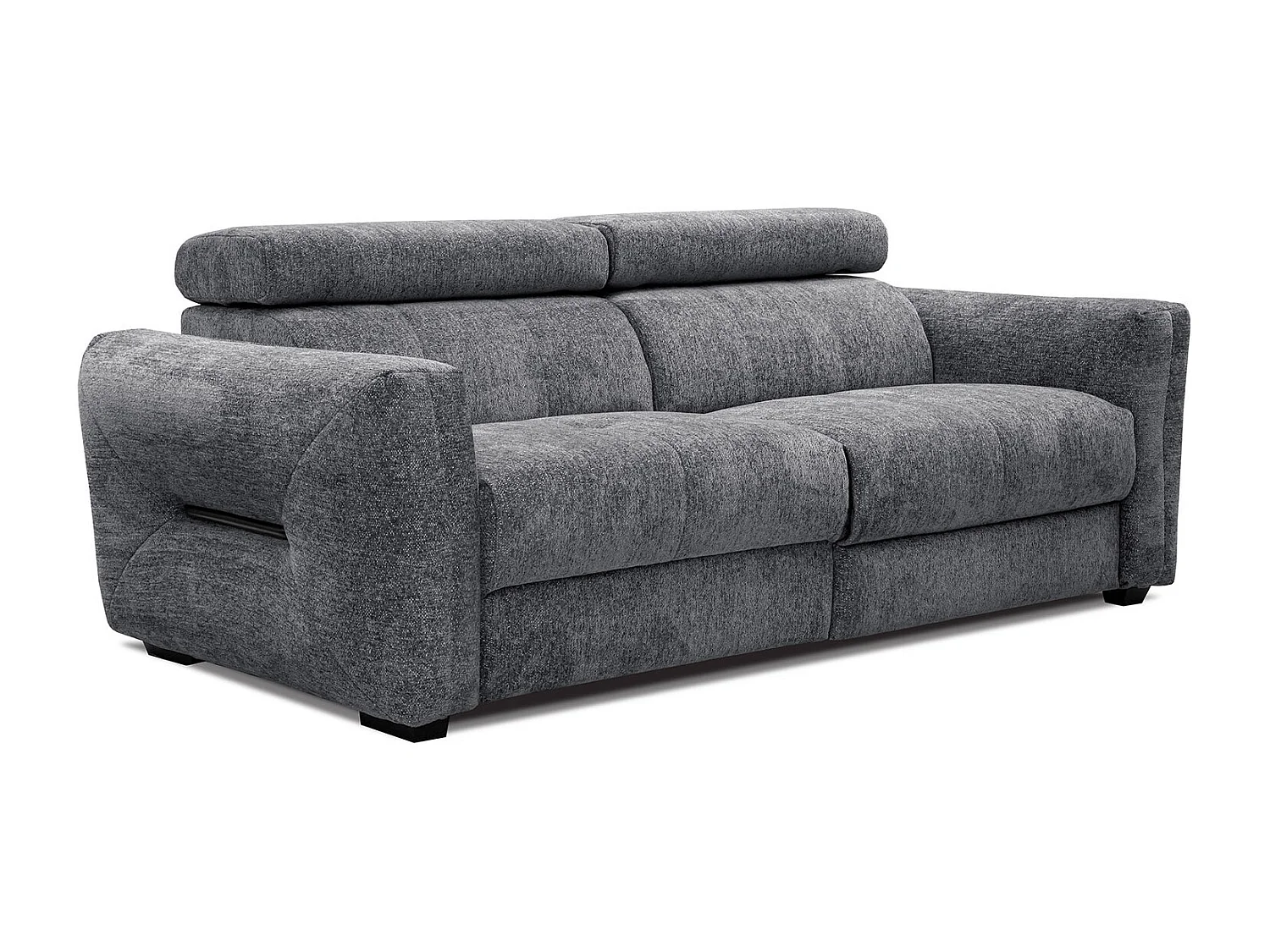 CALVERA Sofa 3-Sitzer mit 1 Relaxfunktion und verstellbare Kopfstützen, graphit