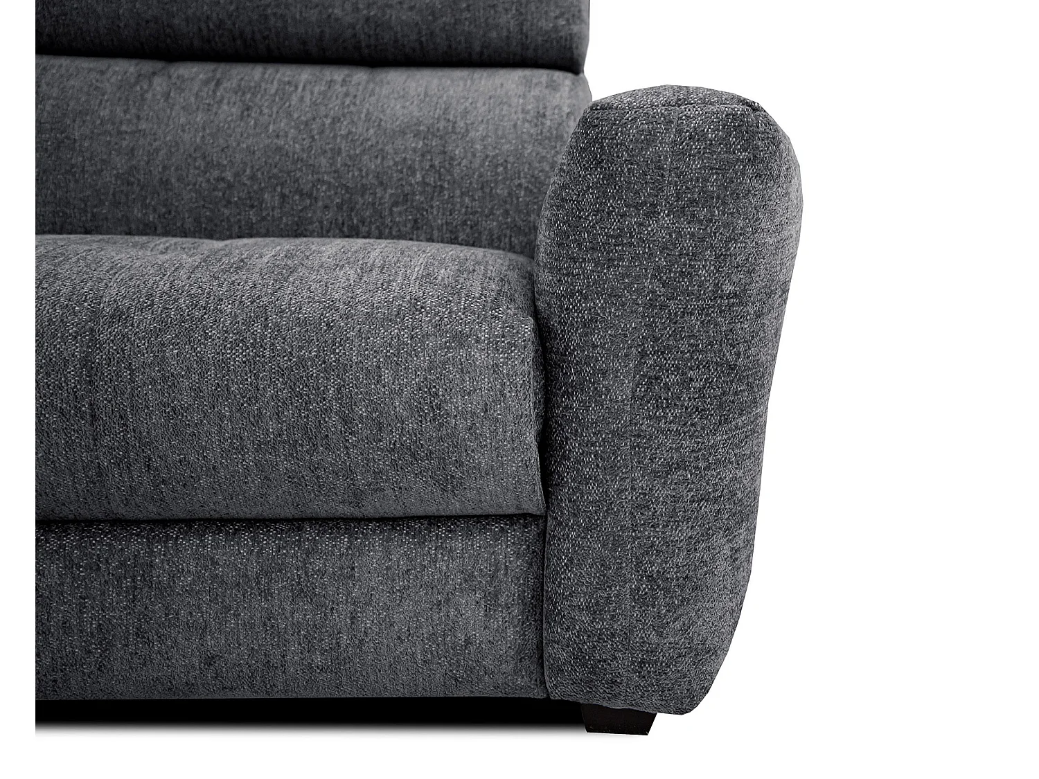 Canapé droit Calvera 3 places avec relax électrique à droit tissu gris foncé