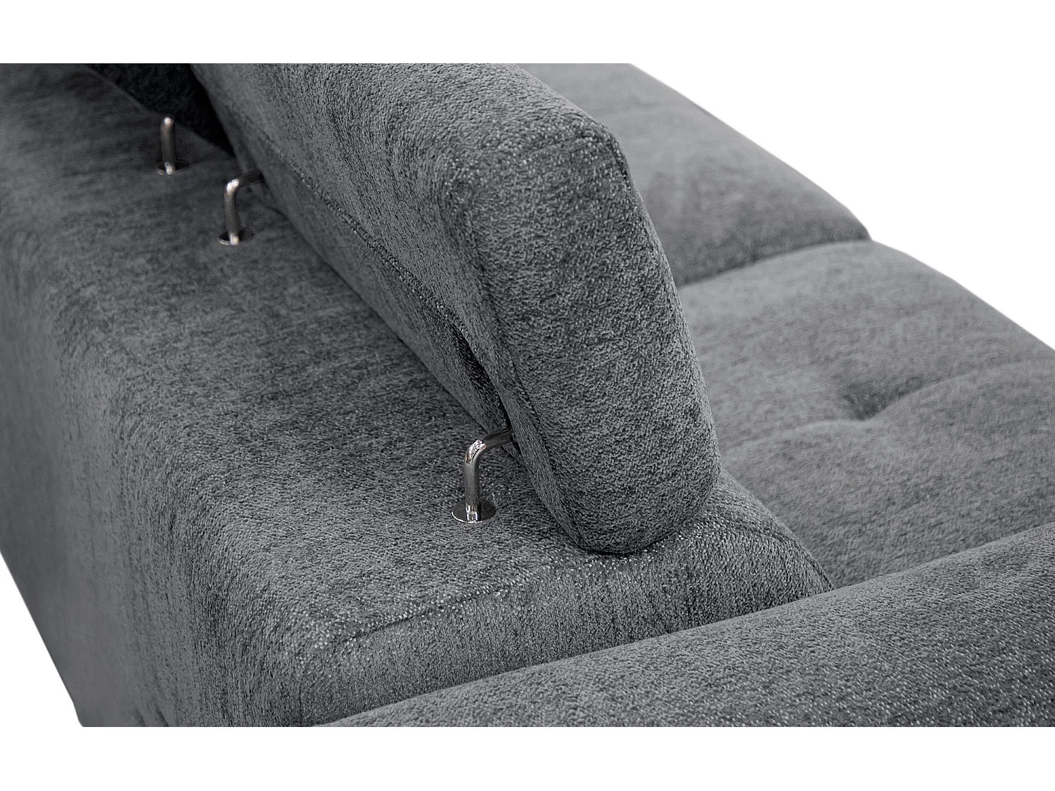 Canapé droit Calvera 3 places avec 2 relax électriques tissu gris moyen