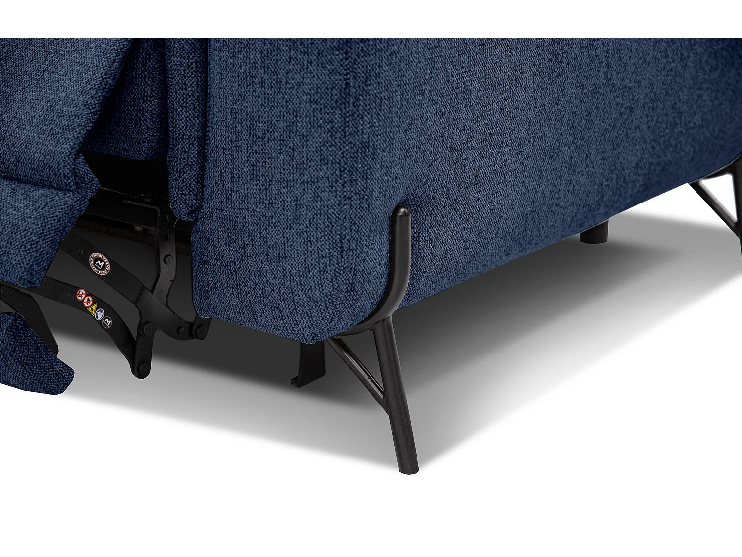 AVENA Sofa 3-Sitzer mit 1 Relaxfunktion und verstellbare Kopfstützen, marineblau