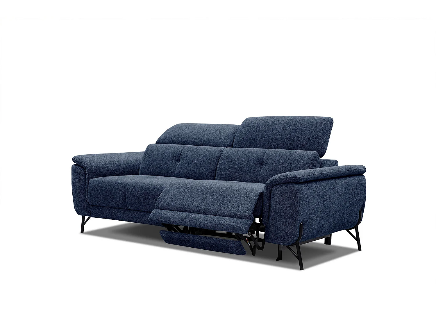 AVENA Sofa 3-Sitzer mit 1 Relaxfunktion und verstellbare Kopfstützen, marineblau