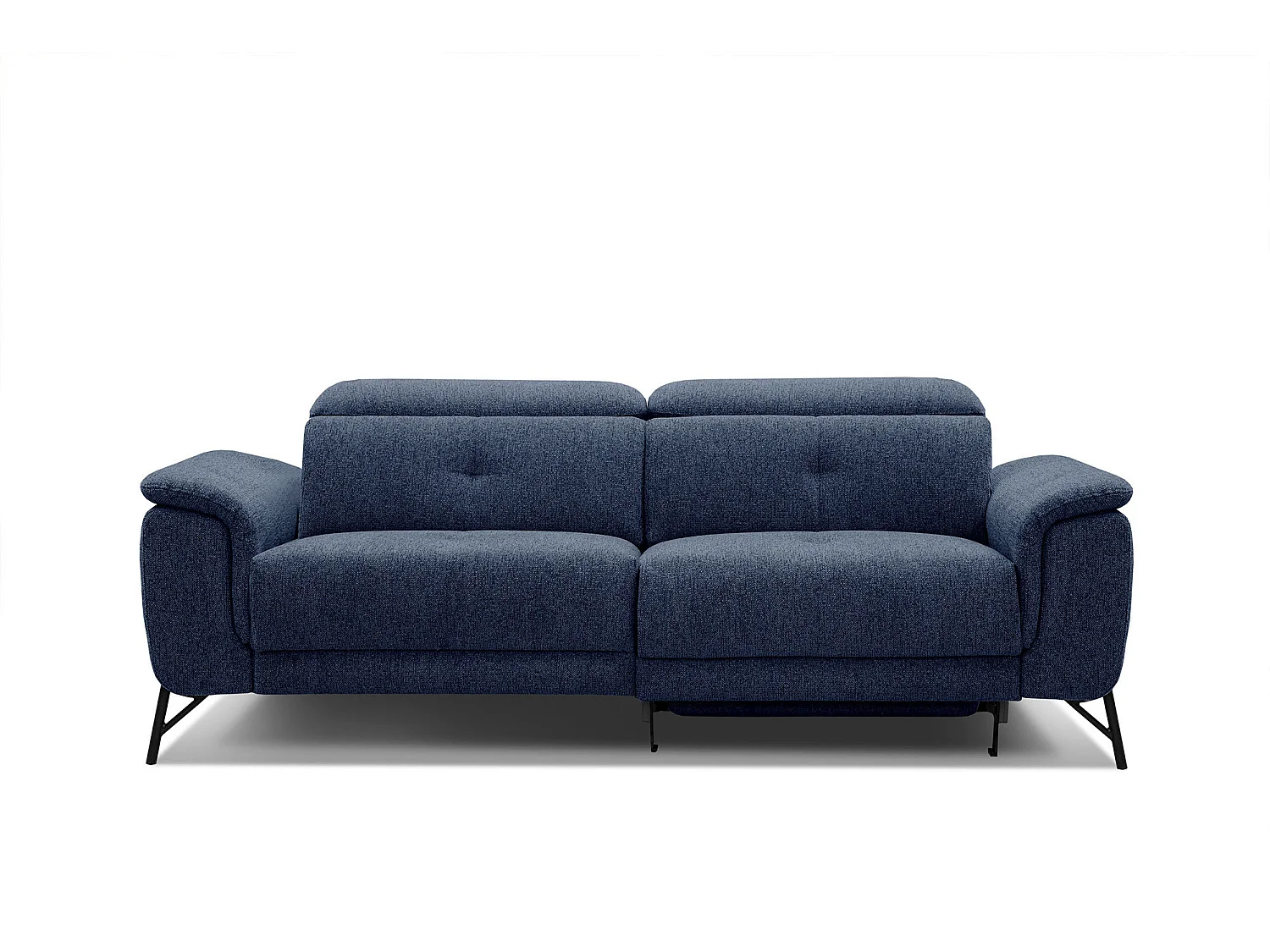 AVENA Sofa 3-Sitzer mit 1 Relaxfunktion und verstellbare Kopfstützen, marineblau