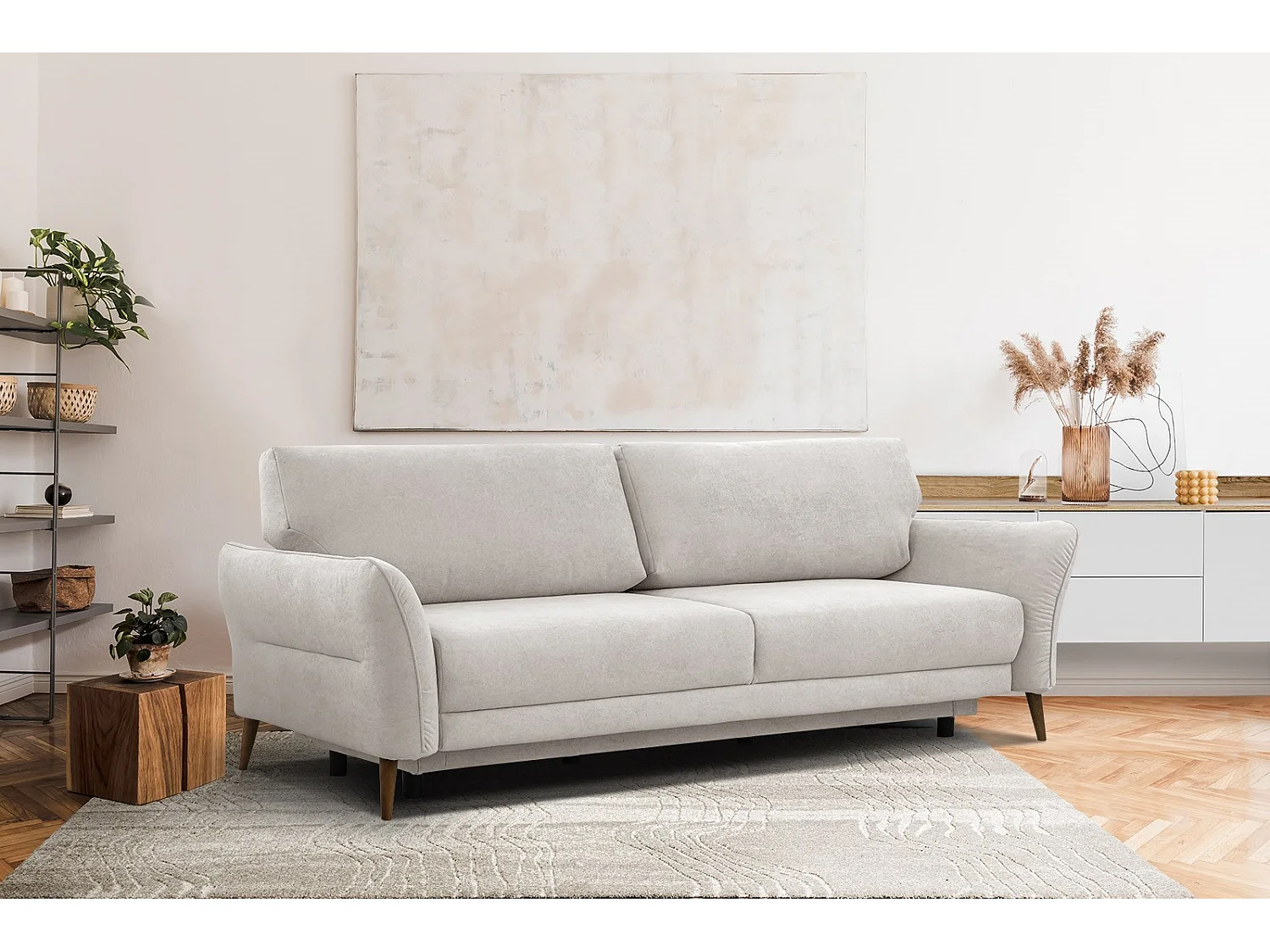 FIGARI Sofa 3-Sitzer mit Schlaffunktion, ecru