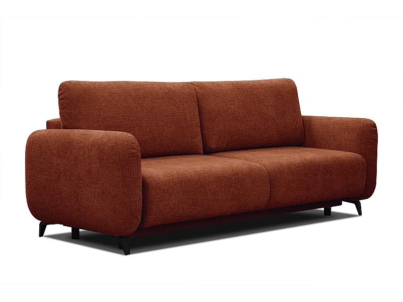 DRAKE Sofa 3-Sitzer mit Schlaffunktion, dunkelorange