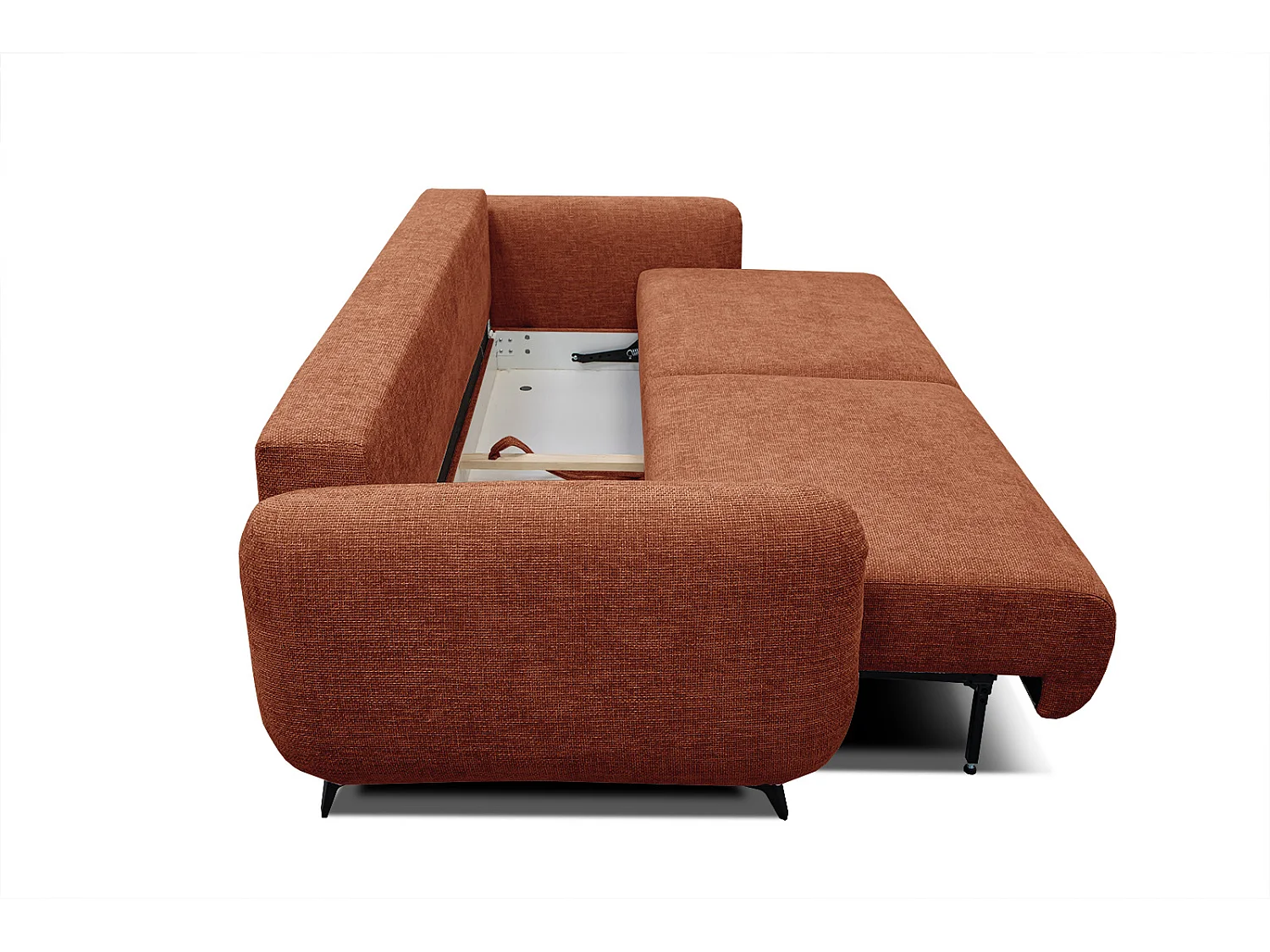 DRAKE Sofa 3-Sitzer mit Schlaffunktion, dunkelorange
