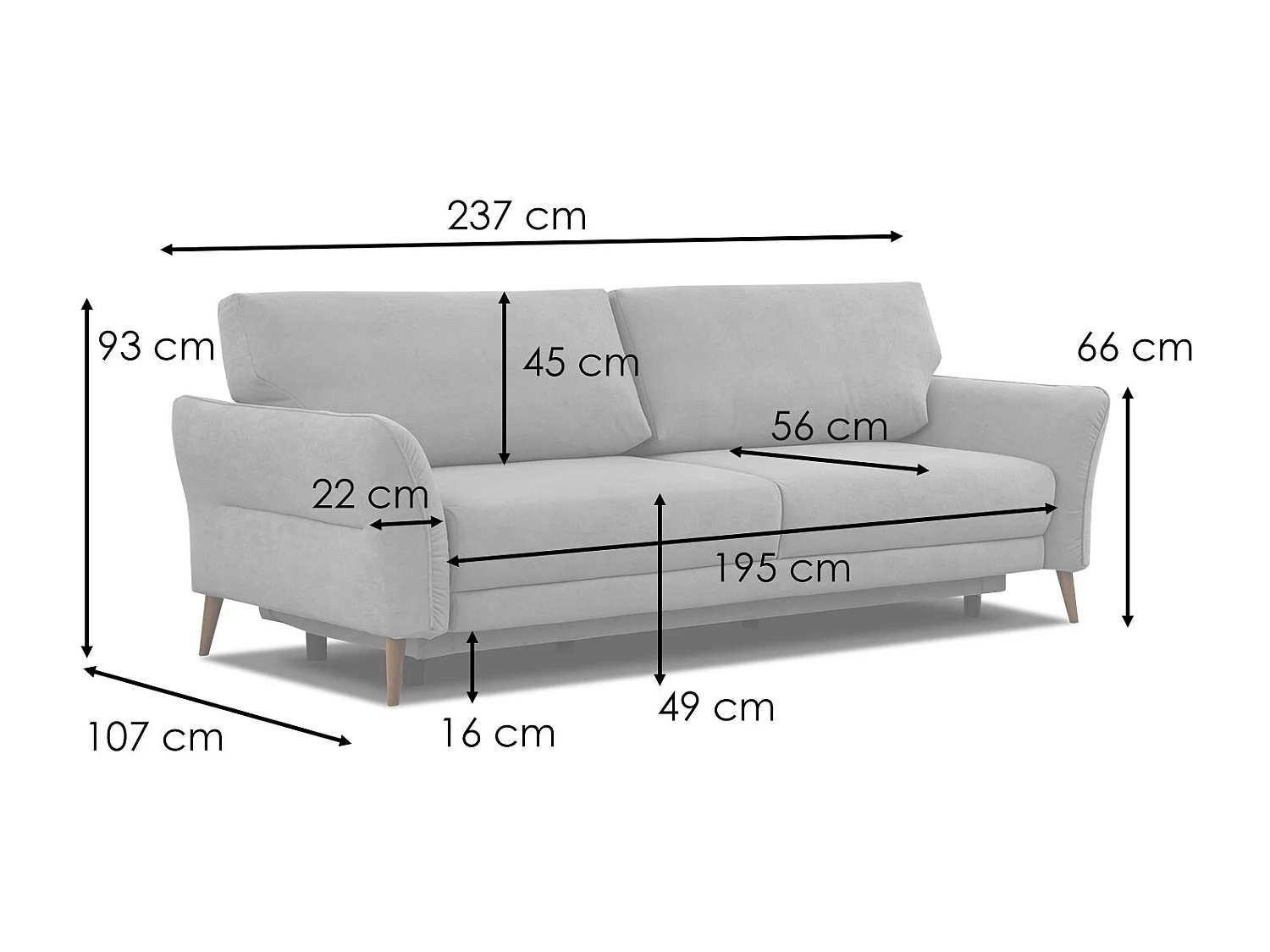 FIGARI Sofa 3-Sitzer mit Schlaffunktion, grün