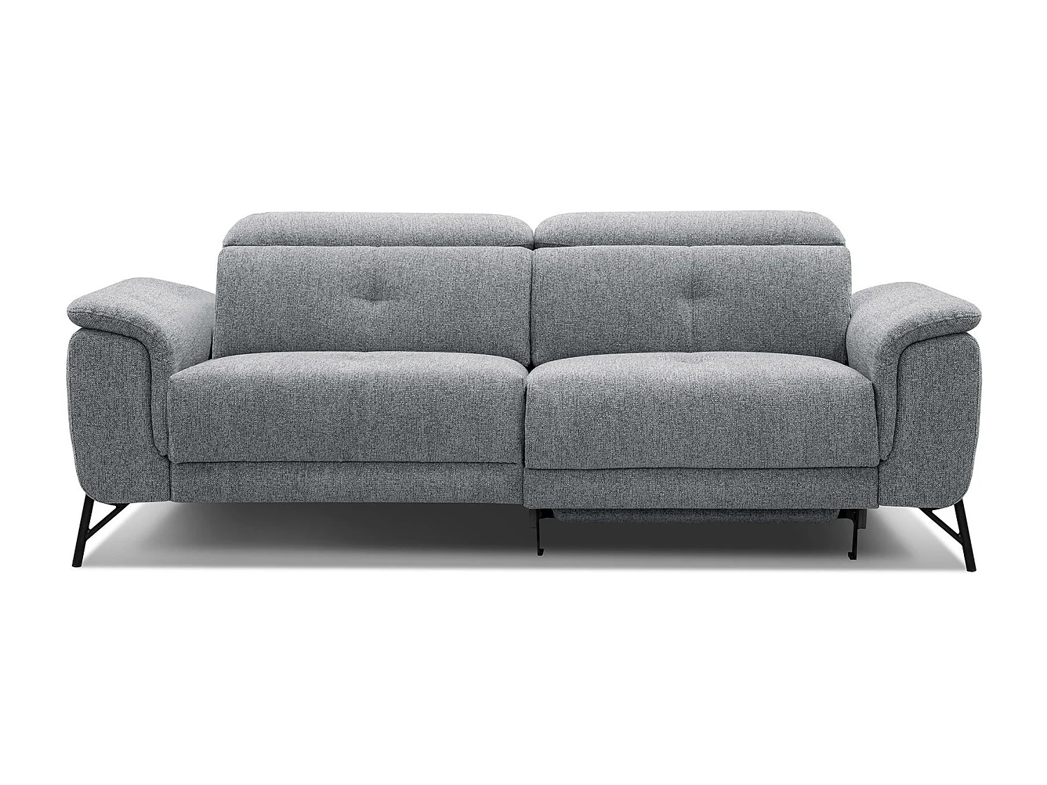AVENA Sofa 3-Sitzer mit 1 Relaxfunktion und verstellbare Kopfstützen, grau