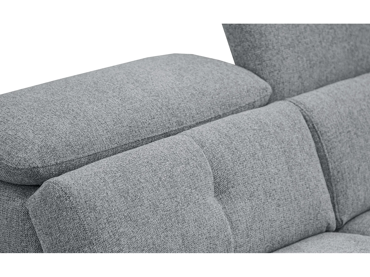 AVENA Sofa 3-Sitzer mit 1 Relaxfunktion und verstellbare Kopfstützen, grau