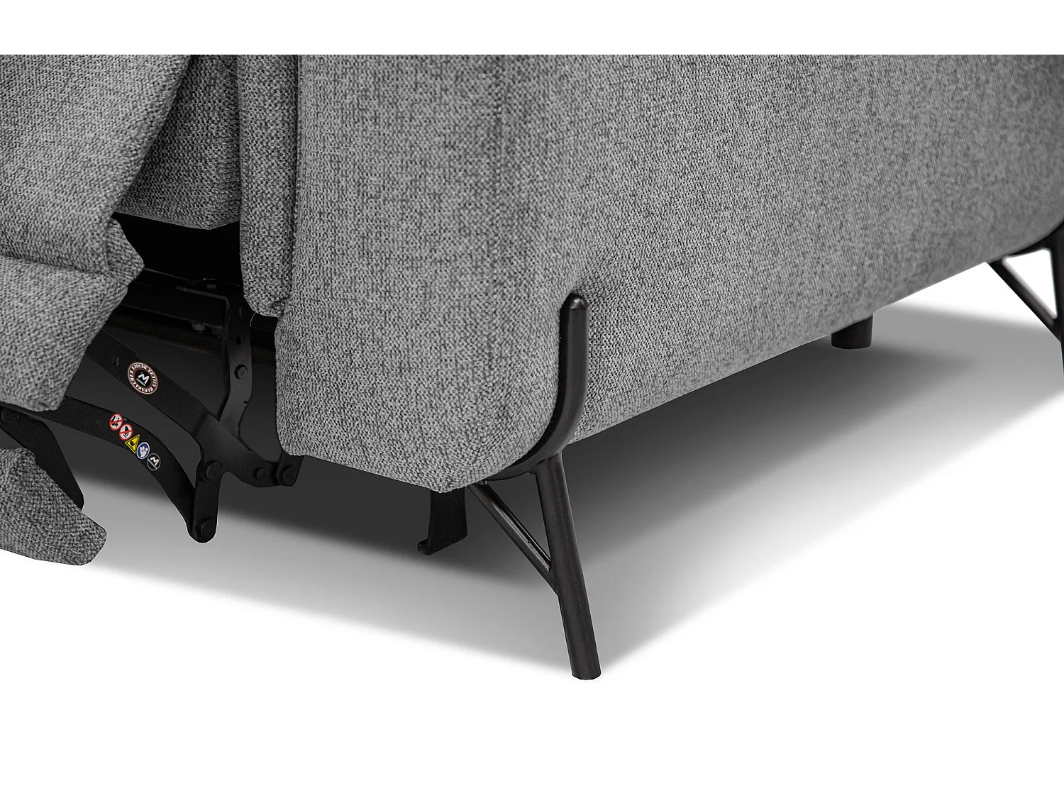 AVENA Sofa 3-Sitzer mit 1 Relaxfunktion und verstellbare Kopfstützen, grau