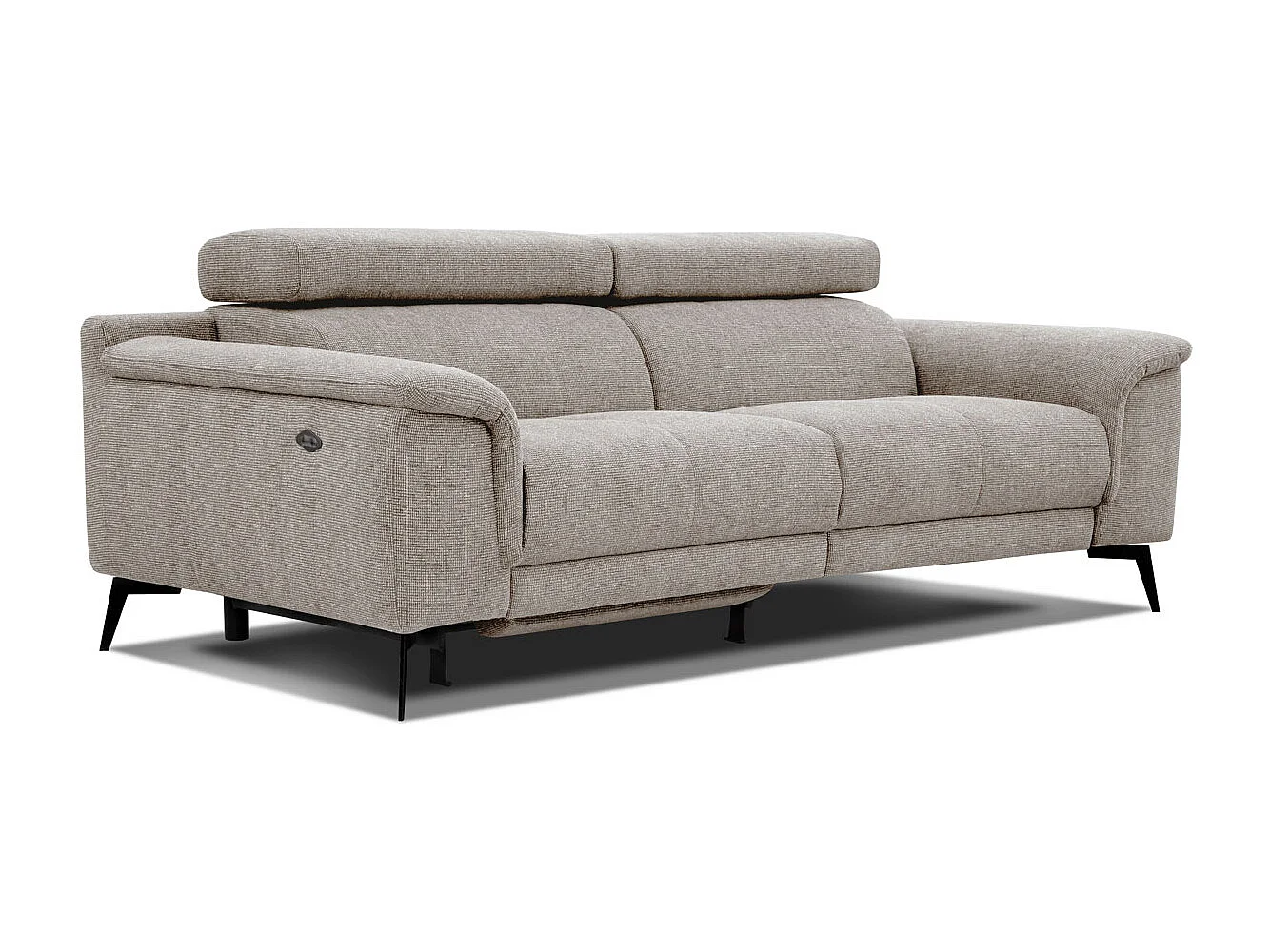 FIERO Sofa 3-Sitzer mit 1 Relaxfunktion und verstellbare Kopfstützen, taupe