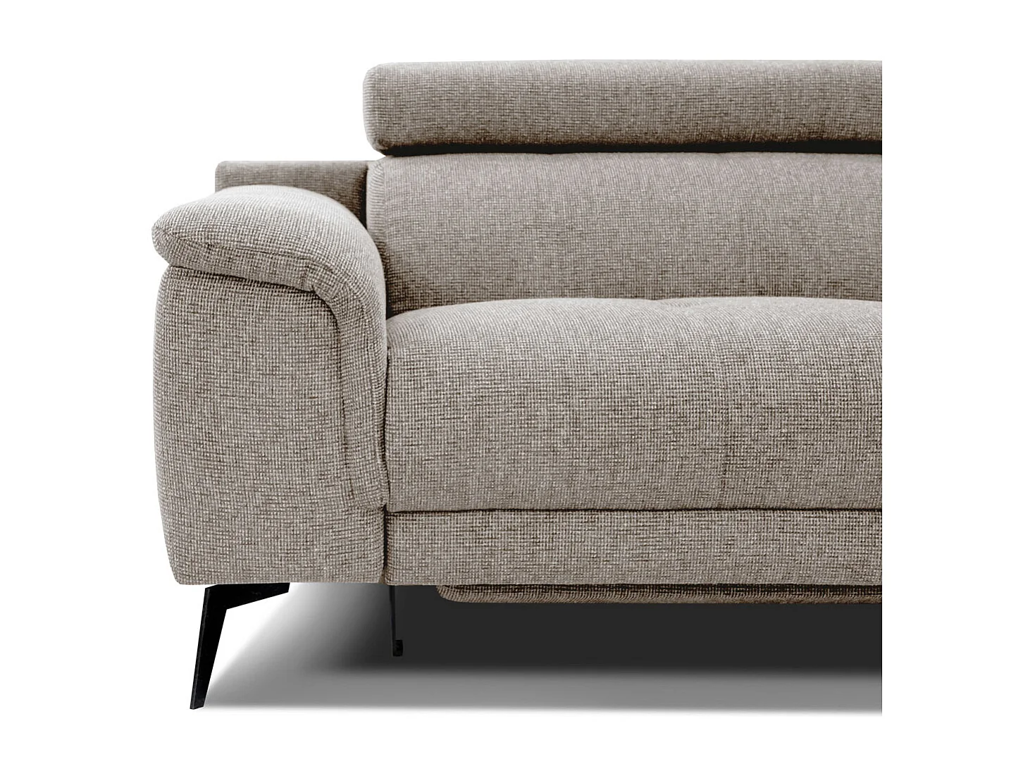 FIERO Sofa 3-Sitzer mit 1 Relaxfunktion und verstellbare Kopfstützen, taupe