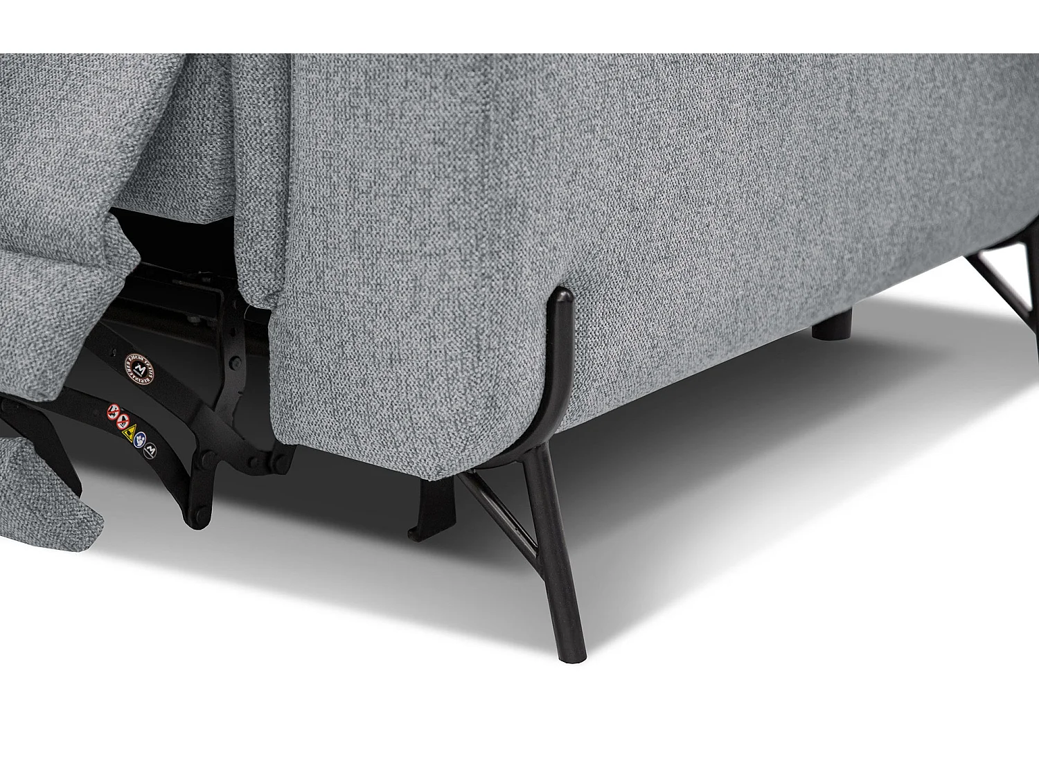 AVENA Sofa 3-Sitzer mit 1 Relaxfunktion und verstellbare Kopfstützen, silbergrau