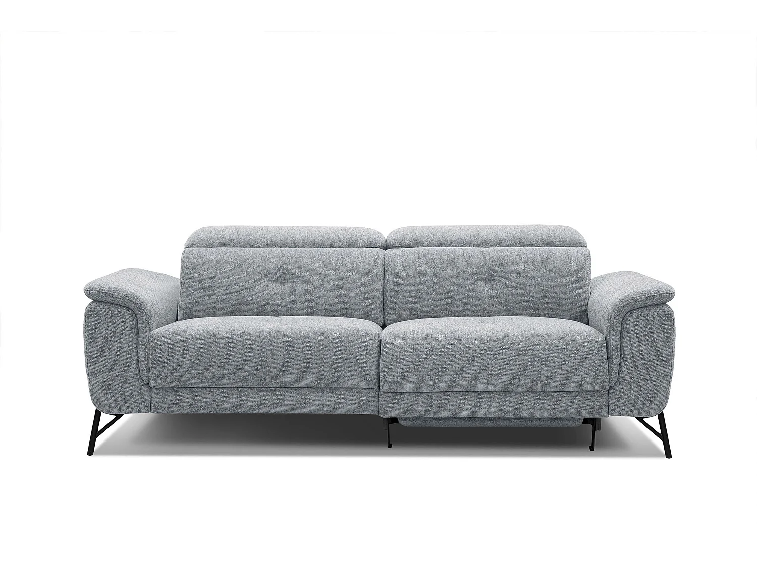 AVENA Sofa 3-Sitzer mit 1 Relaxfunktion und verstellbare Kopfstützen, silbergrau
