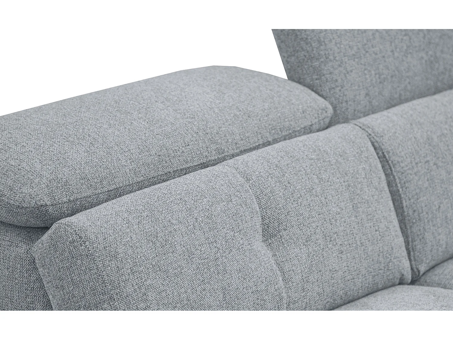 AVENA Sofa 3-Sitzer mit 1 Relaxfunktion und verstellbare Kopfstützen, silbergrau