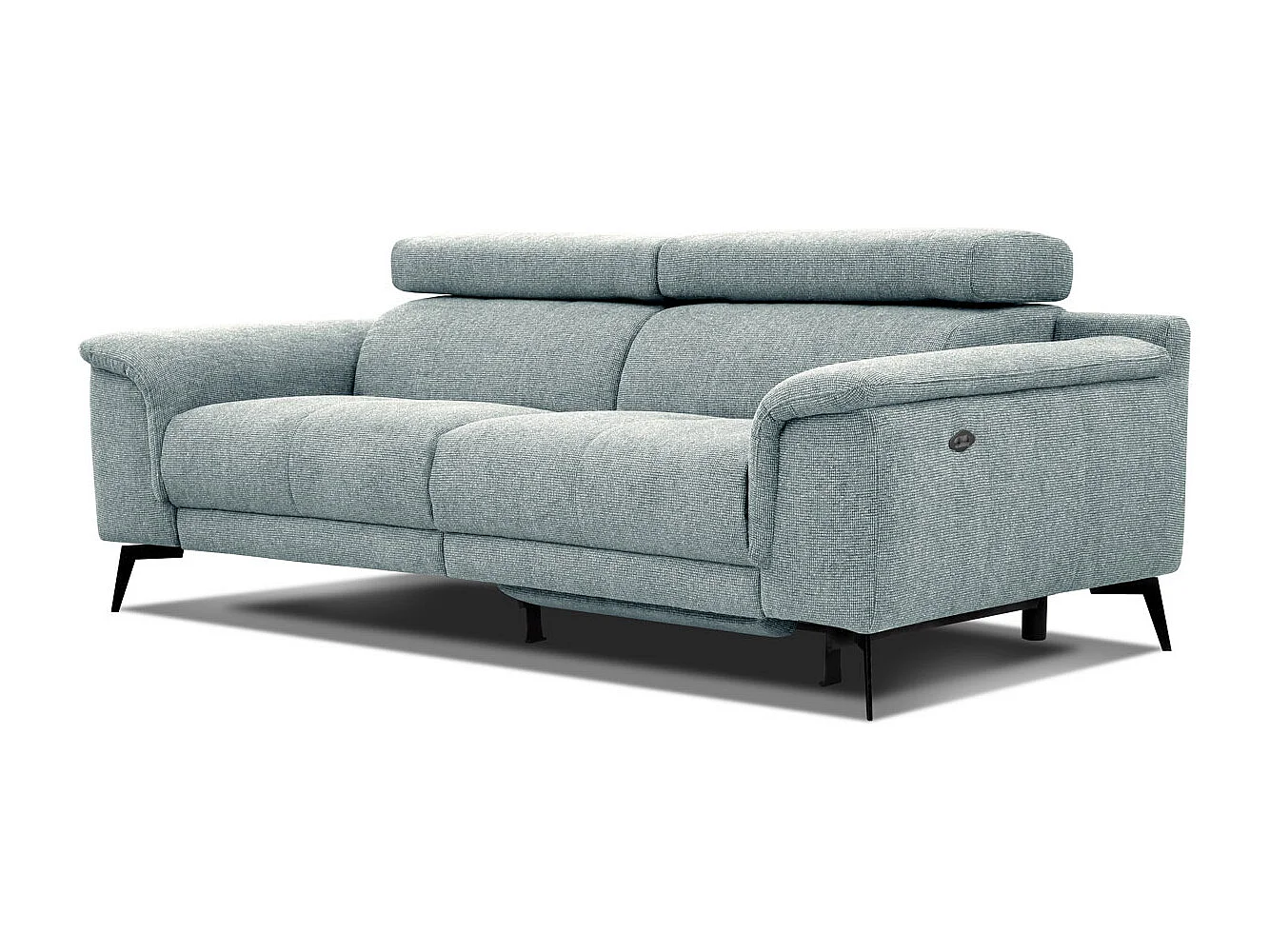FIERO Sofa 3-Sitzer mit 1 Relaxfunktion und verstellbare Kopfstützen, mint