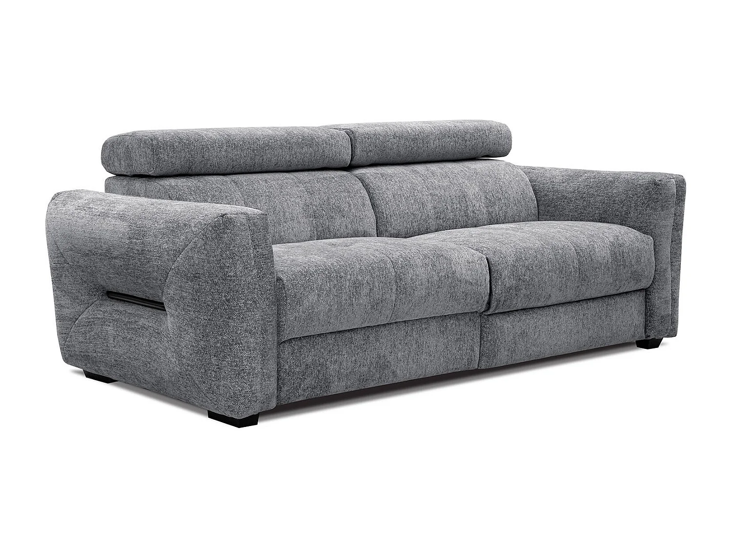 CALVERA Sofa 3-Sitzer mit 1 Relaxfunktion und verstellbare Kopfstützen, grau