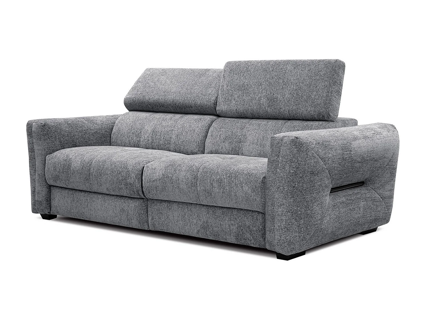 CALVERA Sofa 3-Sitzer mit 1 Relaxfunktion und verstellbare Kopfstützen, grau