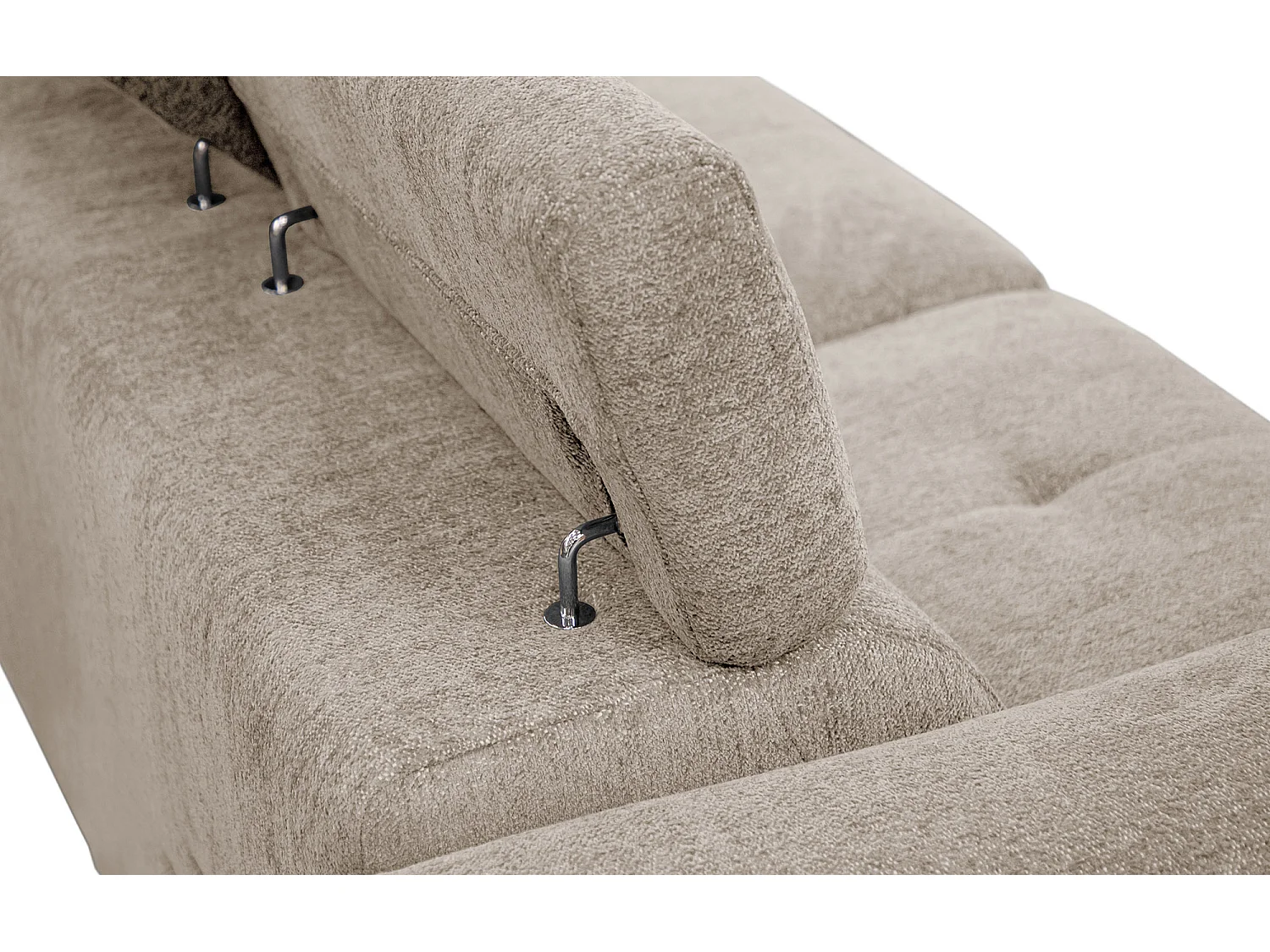 CALVERA Sofa 3-Sitzer mit 2 Relaxfunktionen und verstellbare Kopfstützen, ecru