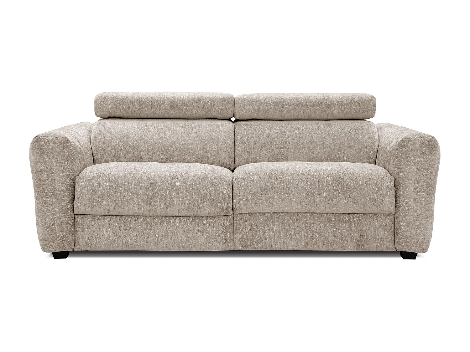 CALVERA Sofa 3-Sitzer mit 2 Relaxfunktionen und verstellbare Kopfstützen, ecru