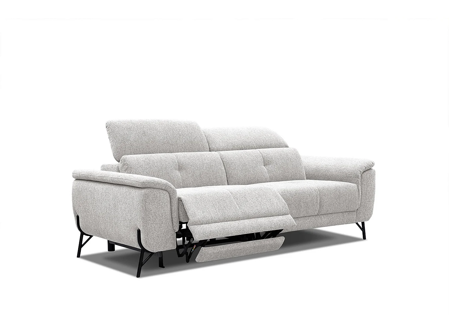 AVENA Sofa 3-Sitzer mit 1 Relaxfunktion und verstellbare Kopfstützen, creme
