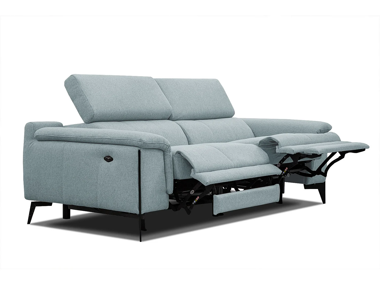 MATERA Sofa 3-Sitzer mit 2 Relaxfunktionen und verstellbare Kopfstützen, minzegrün