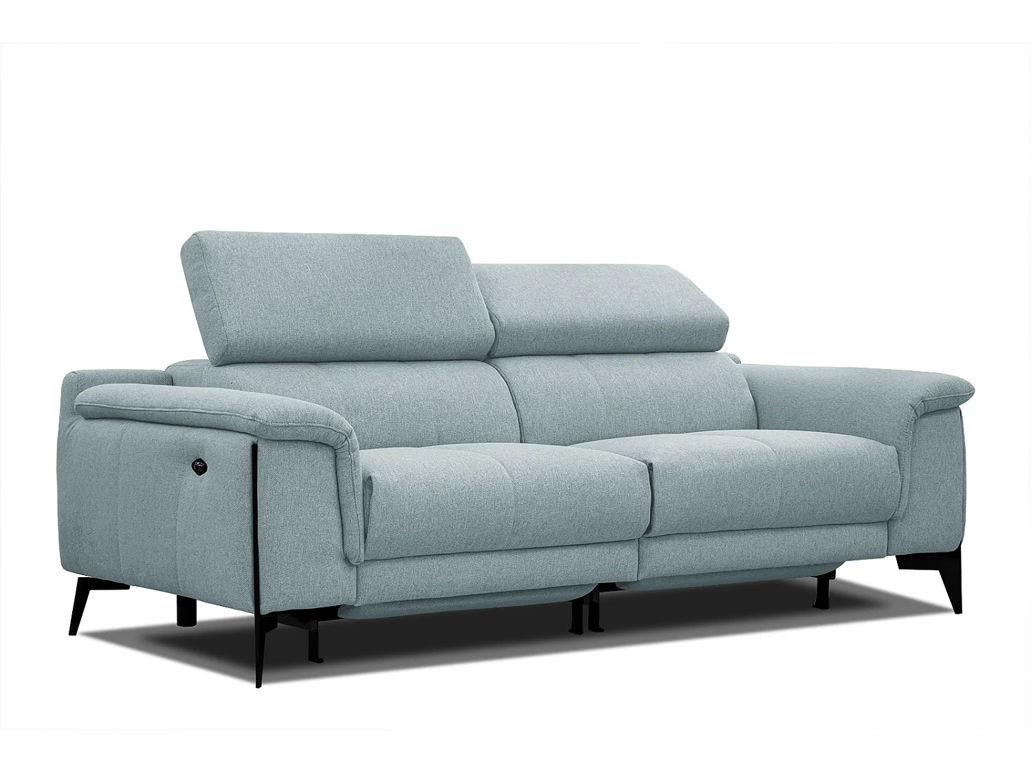 MATERA Sofa 3-Sitzer mit 2 Relaxfunktionen und verstellbare Kopfstützen, minzegrün