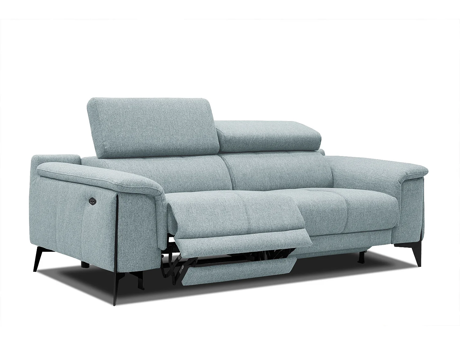 MATERA Sofa 3-Sitzer mit 2 Relaxfunktionen und verstellbare Kopfstützen, minzegrün