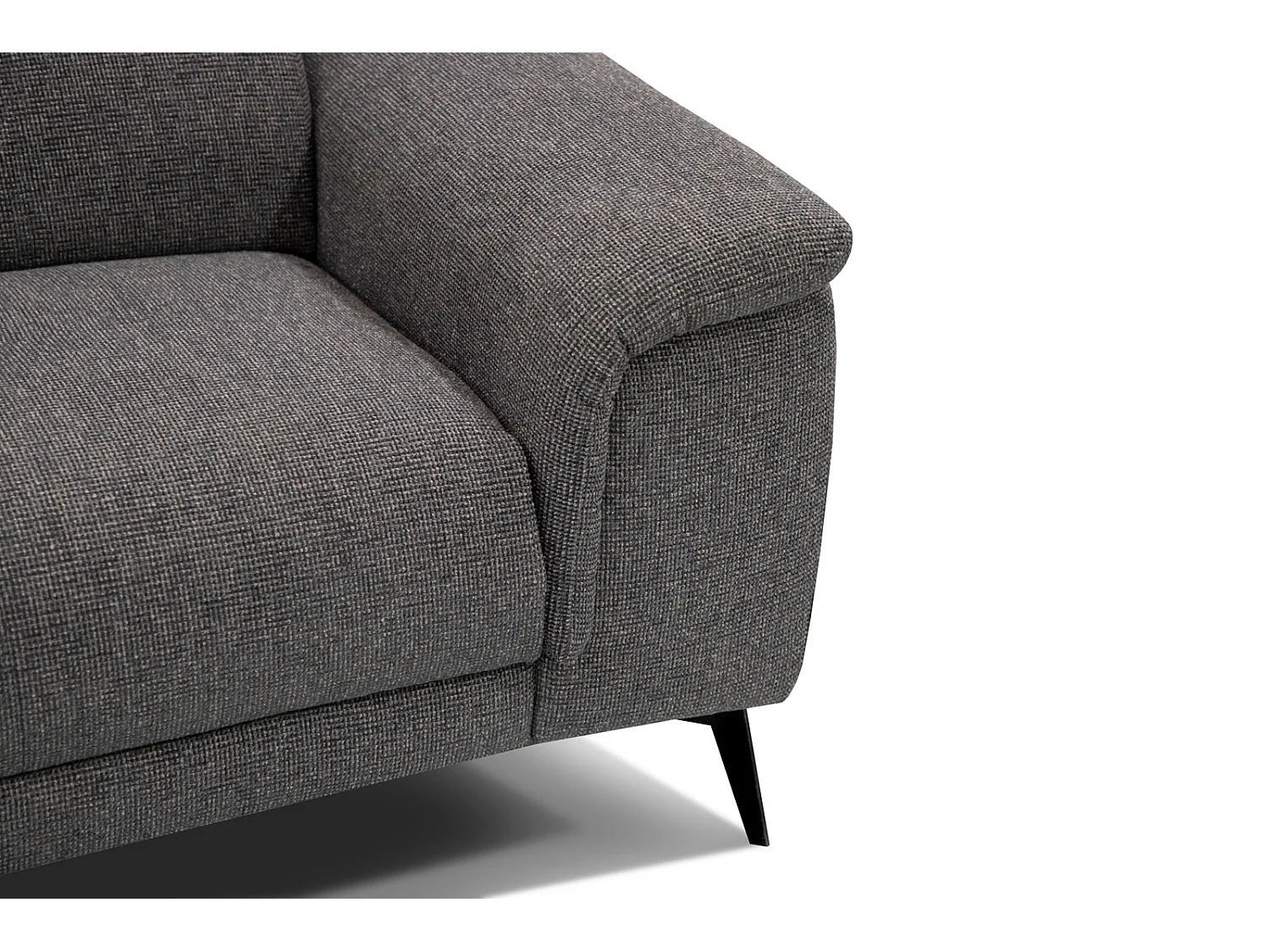 Canapé droit Fiero 3 places avec un relax électrique côté droit tissu gris foncé