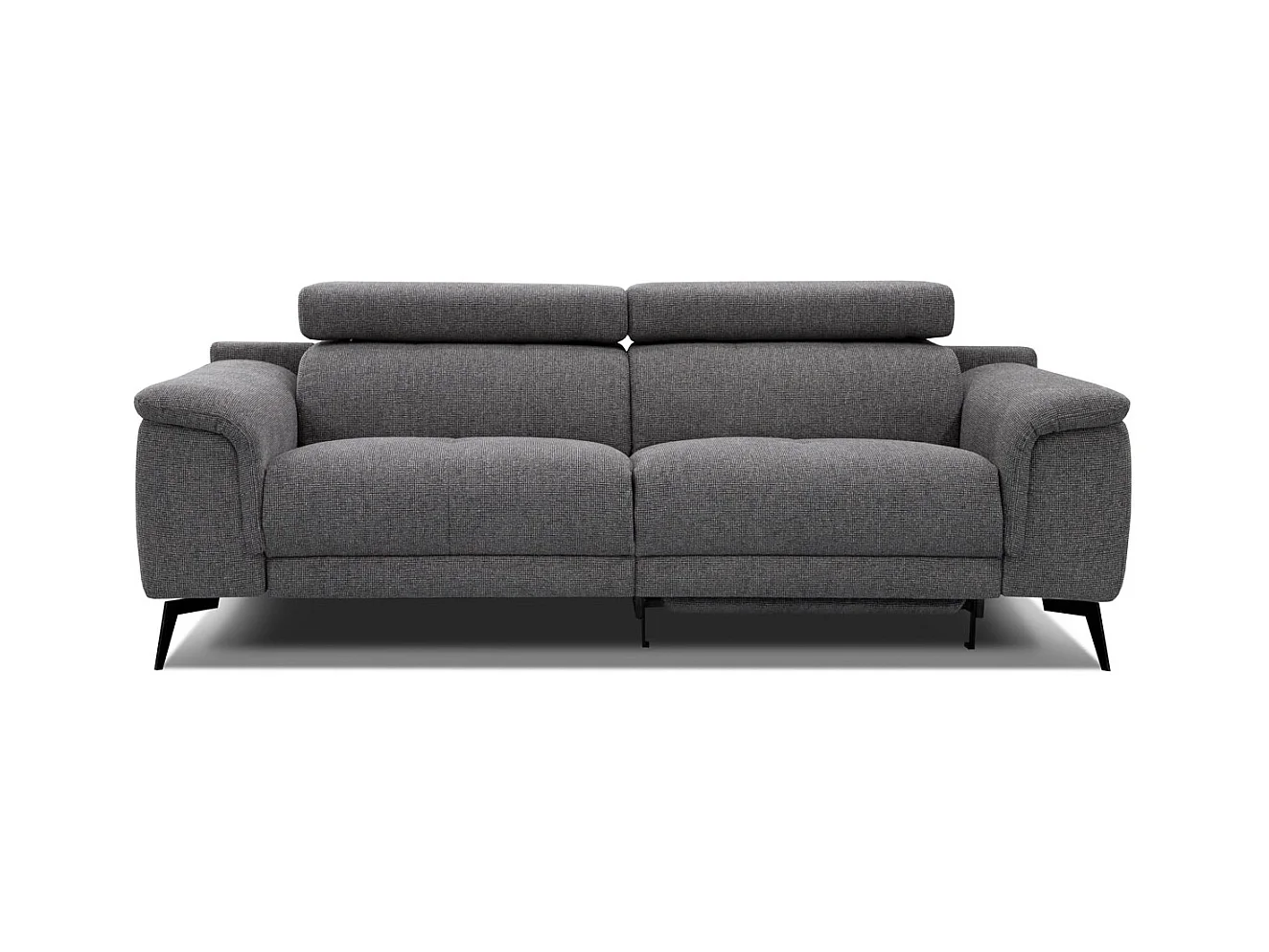 Canapé droit Fiero 3 places avec un relax électrique côté droit tissu gris foncé