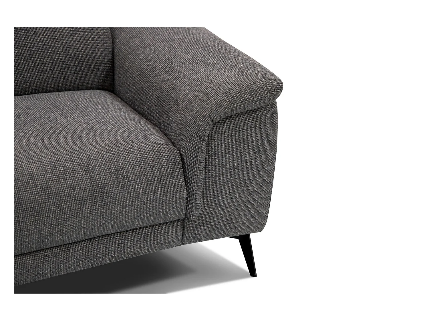 Canapé droit Fiero 3 places avec un relax électrique côté droit tissu gris foncé
