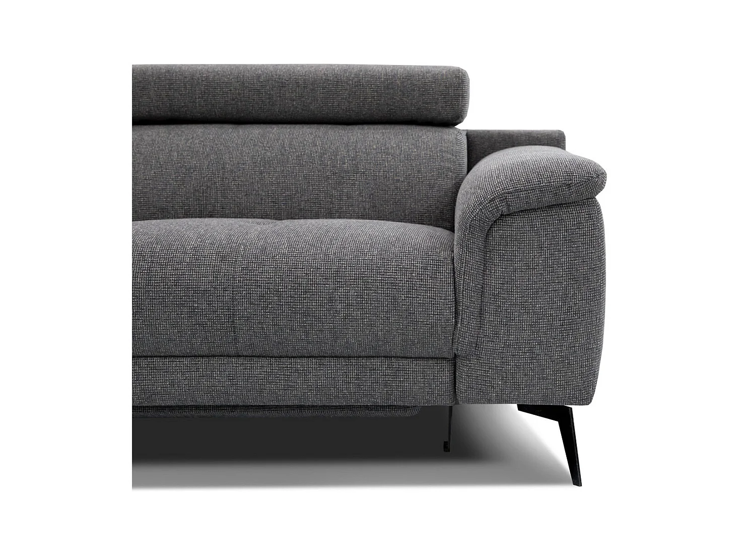 Canapé droit Fiero 3 places avec un relax électrique côté droit tissu gris foncé
