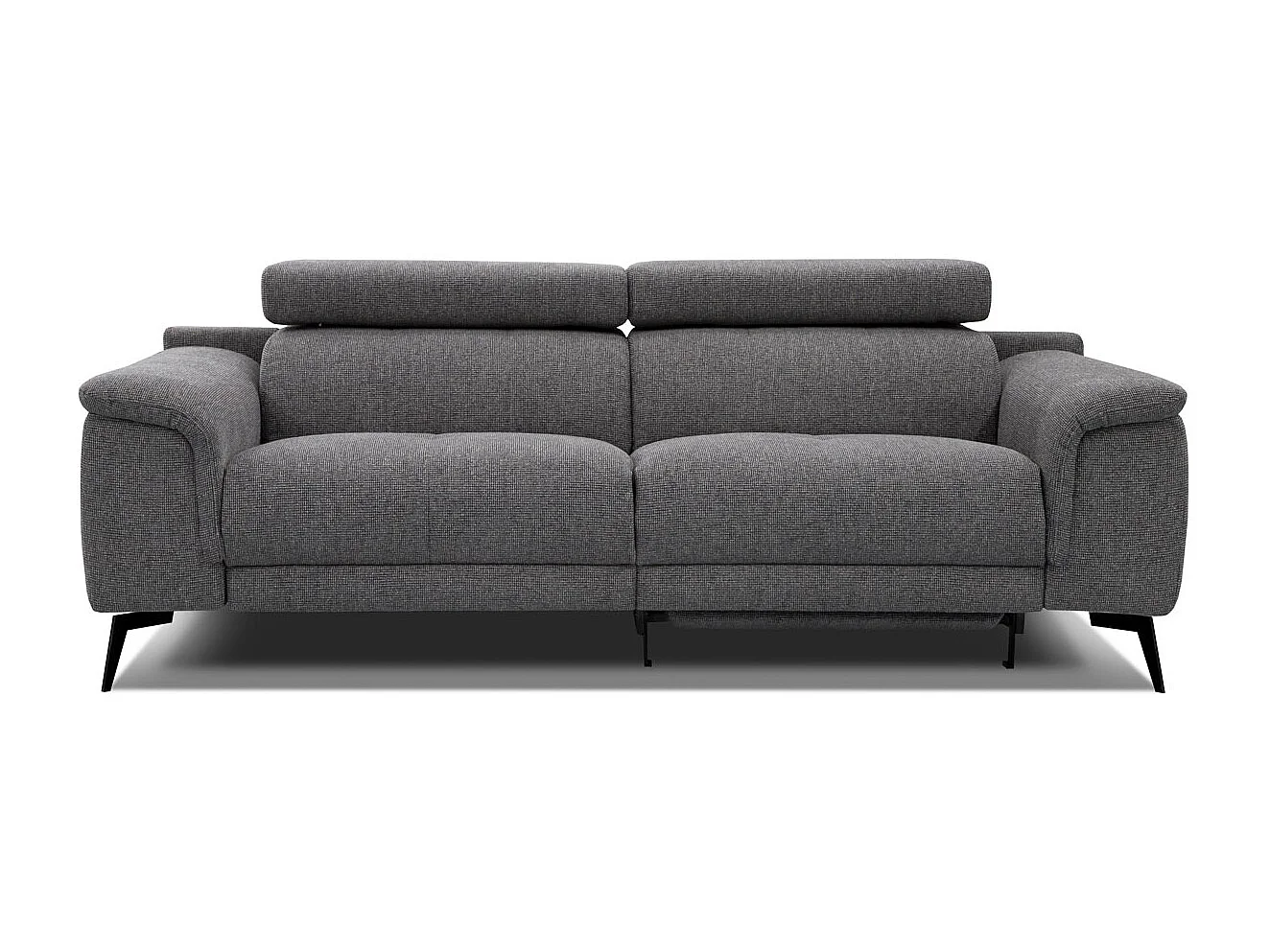 Canapé droit Fiero 3 places avec un relax électrique côté droit tissu gris foncé