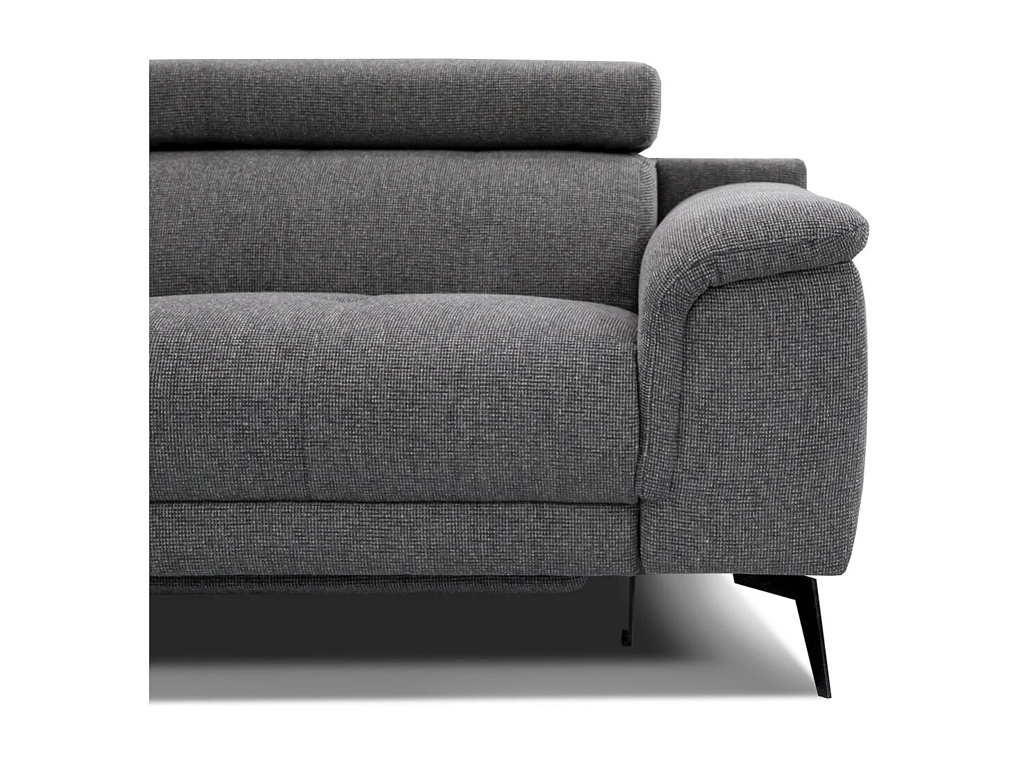 FIERO Sofa 3-Sitzer mit 1 Relaxfunktion und verstellbare Kopfstützen, dunkelgrau