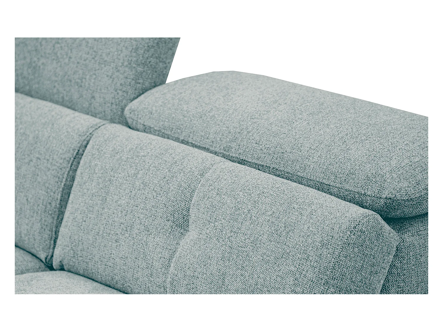 Canapé droit 3 places avec 2 relax électriques tissu bleu clair - AVENA