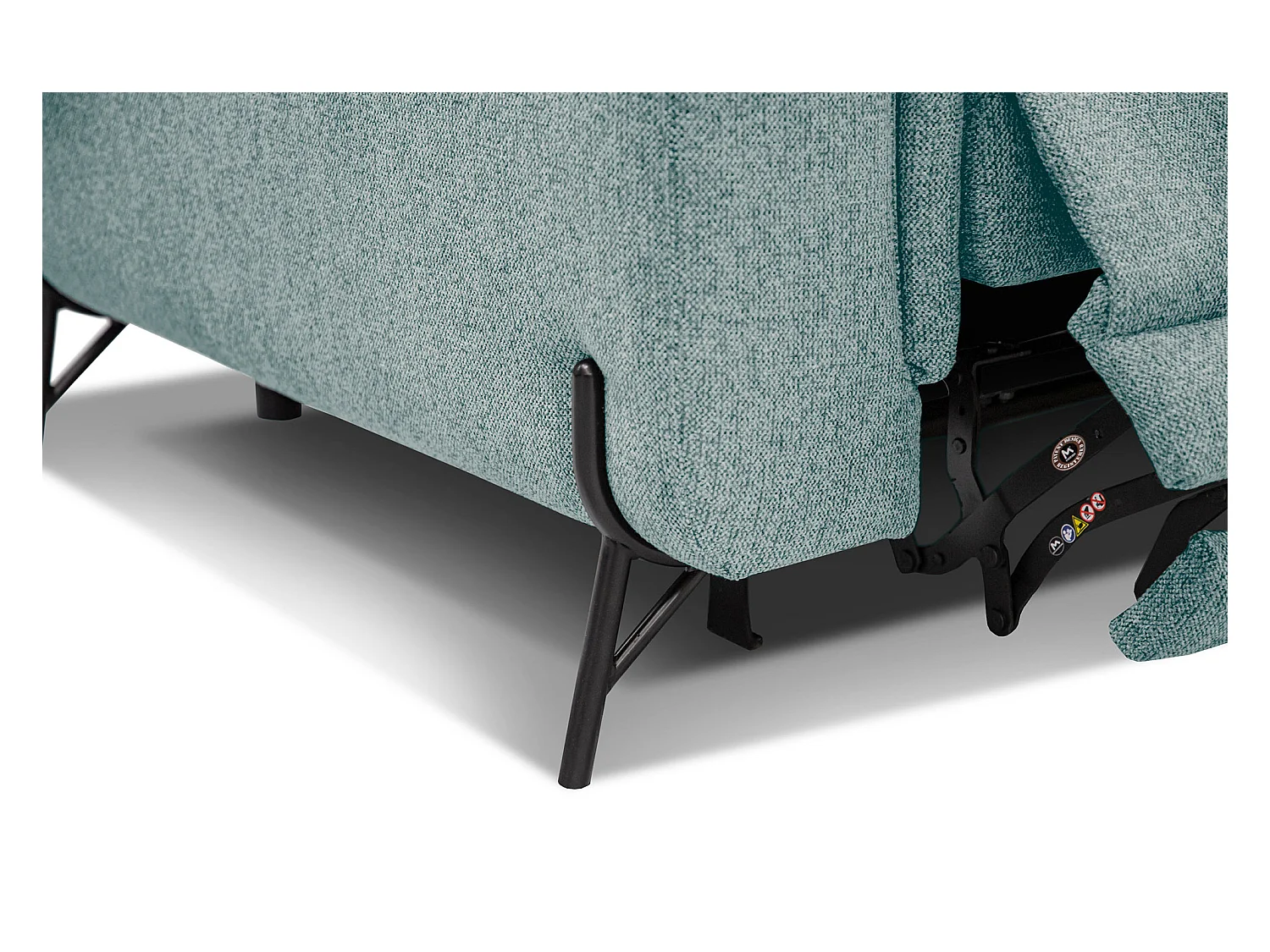 Canapé droit 3 places avec 2 relax électriques tissu bleu clair - AVENA