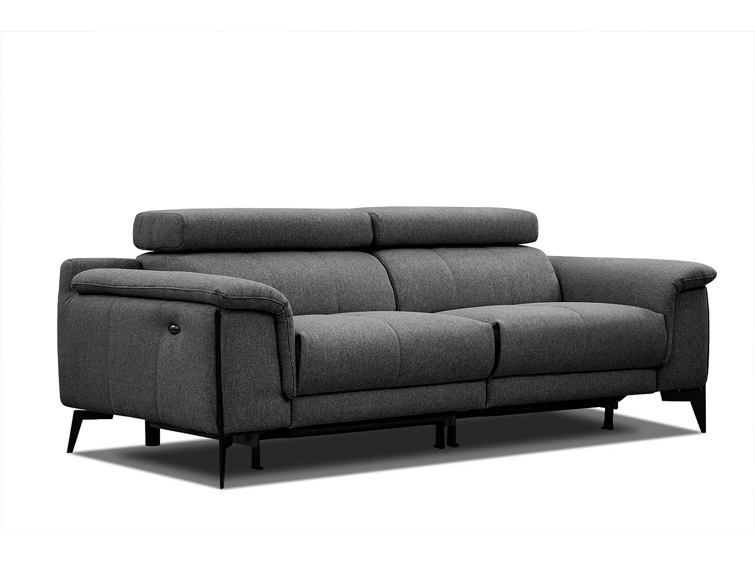 MATERA Sofa 3-Sitzer mit 2 Relaxfunktionen und verstellbare Kopfstützen, schwarz