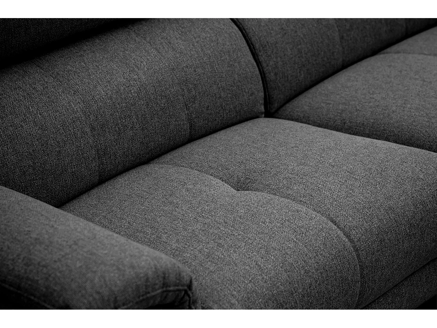 Canapé droit 3 places avec 2 relax électriques tissu noir - Matera