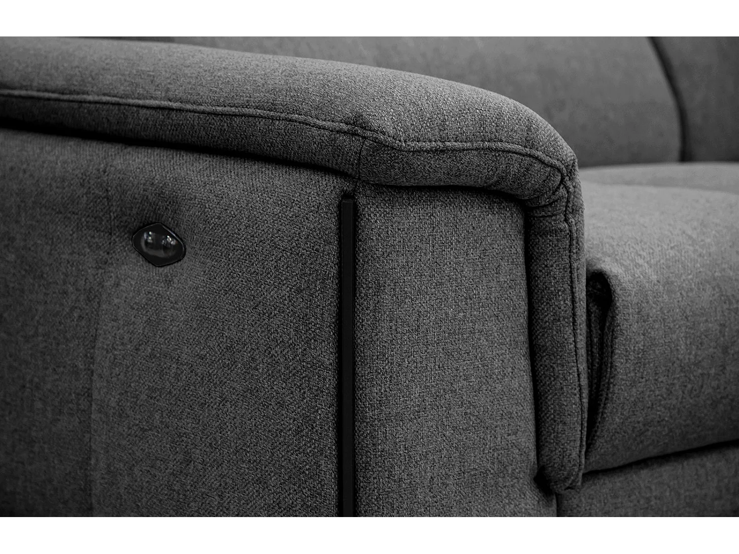 MATERA Sofa 3-Sitzer mit 2 Relaxfunktionen und verstellbare Kopfstützen, schwarz