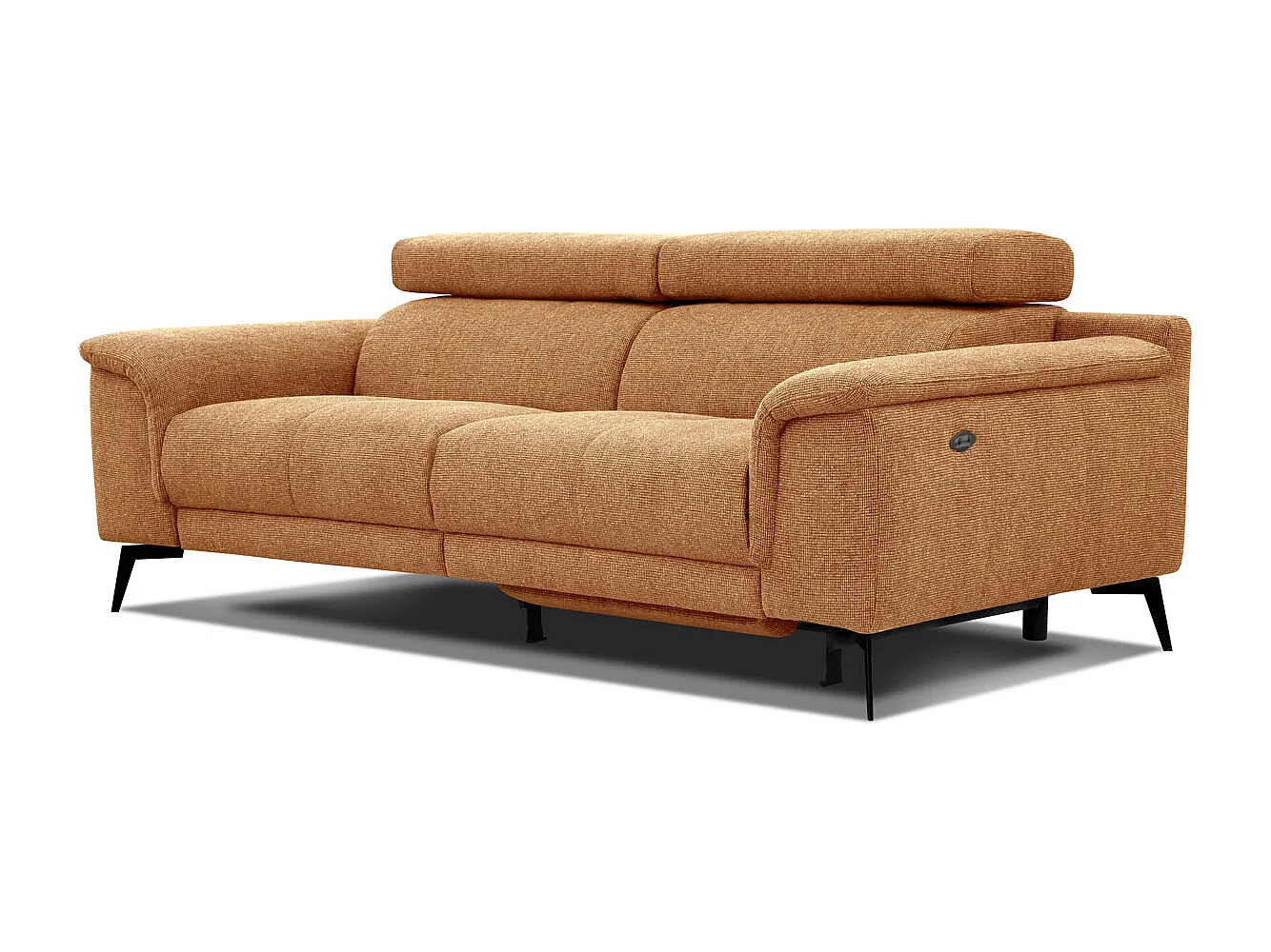 FIERO Sofa 3-Sitzer mit 1 Relaxfunktion und verstellbare Kopfstützen, orange
