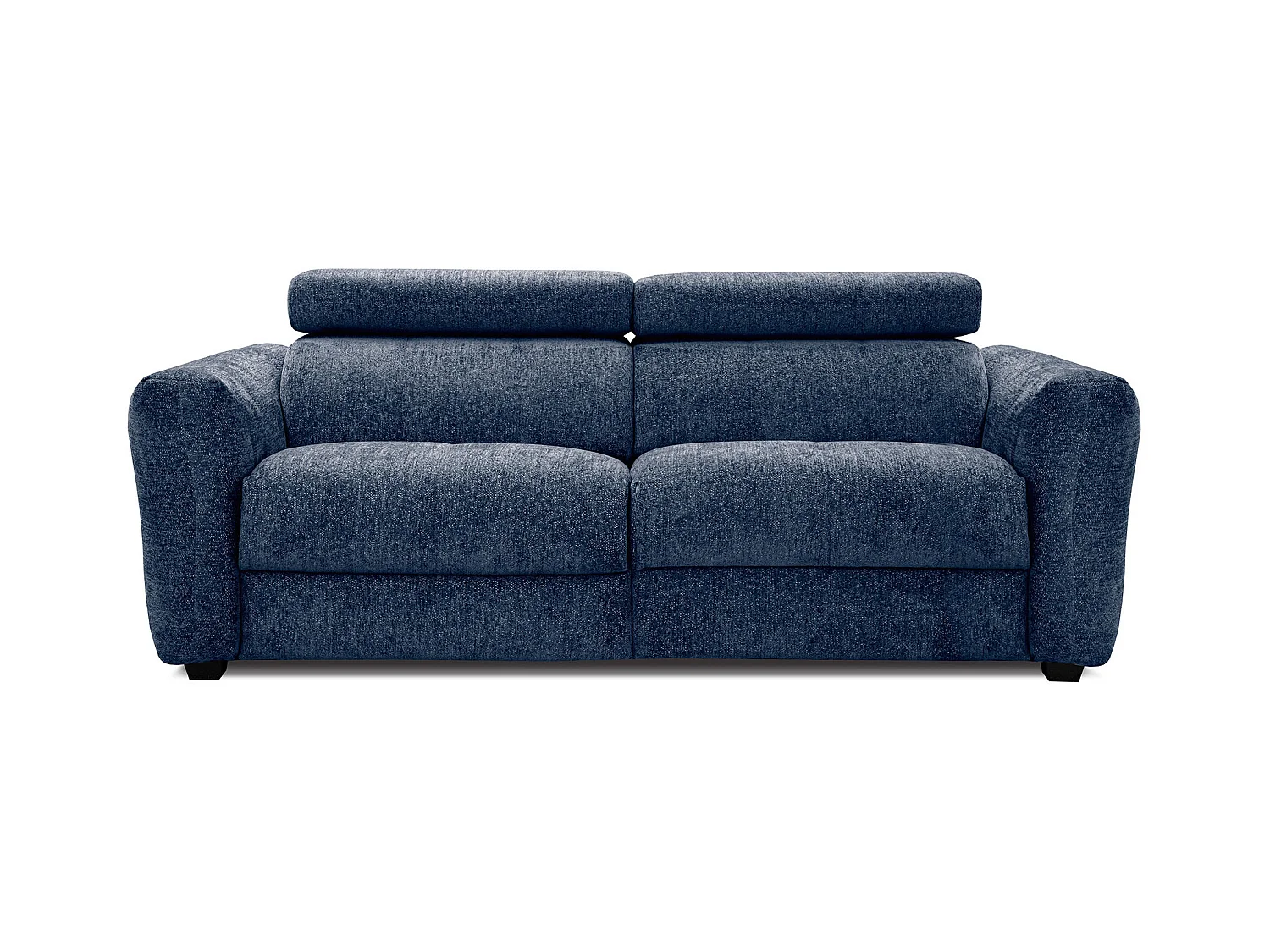 CALVERA Sofa 3-Sitzer mit 2 Relaxfunktionen und verstellbare Kopfstützen, dunkelblau