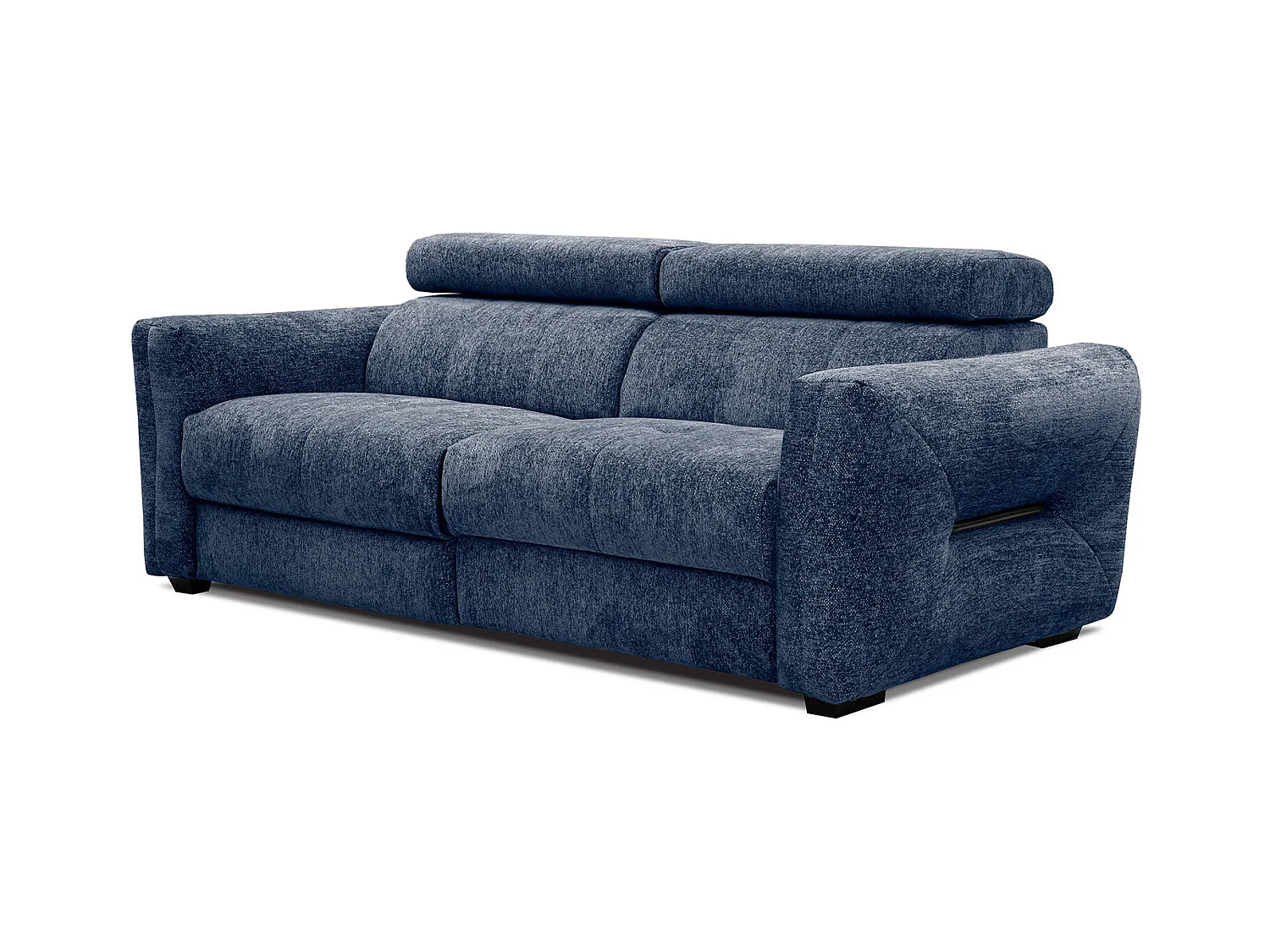CALVERA Sofa 3-Sitzer mit 2 Relaxfunktionen und verstellbare Kopfstützen, dunkelblau